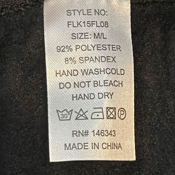 ShoSho Brushed Fleece Lined Legging Black Paisley Pattern Pull-On Sz M/L - Picture 5 of 5
